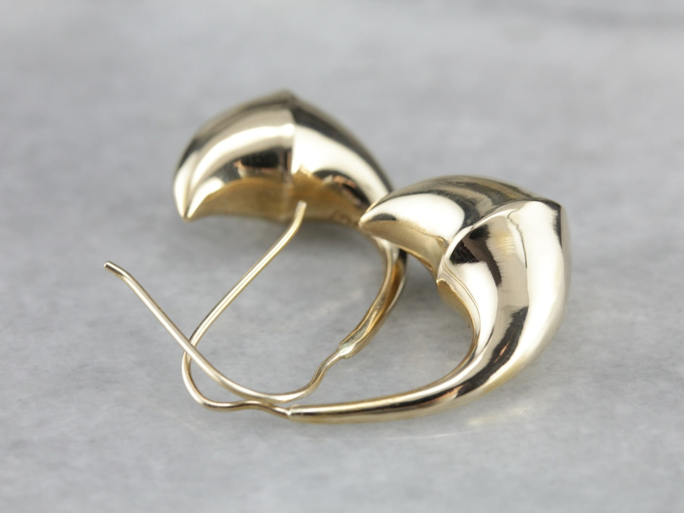 Sleek Polished Yellow Gold Drop Earrings
