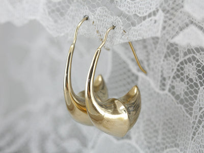 Sleek Polished Yellow Gold Drop Earrings