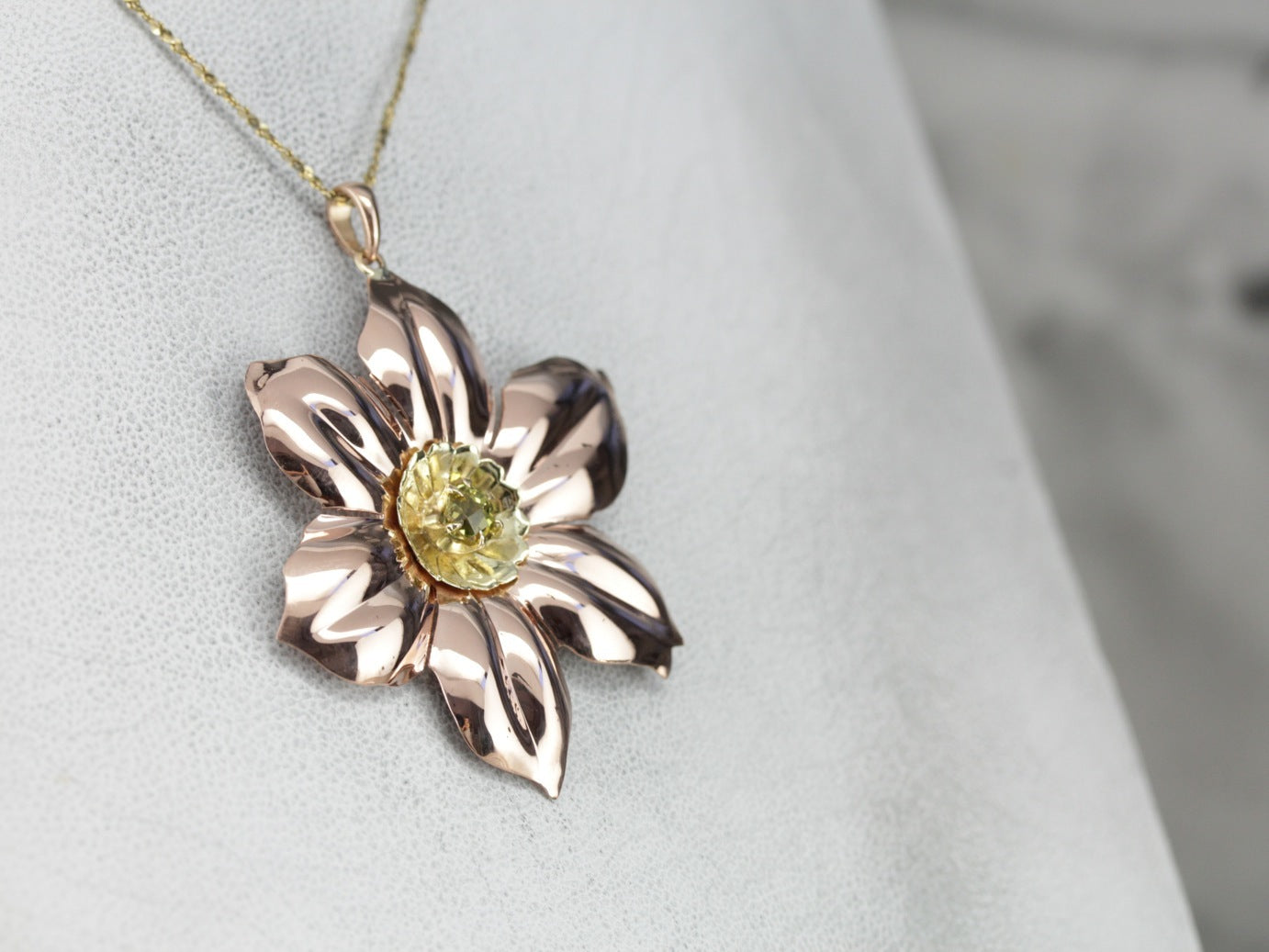 Large Mali Garnet Flower Pendant