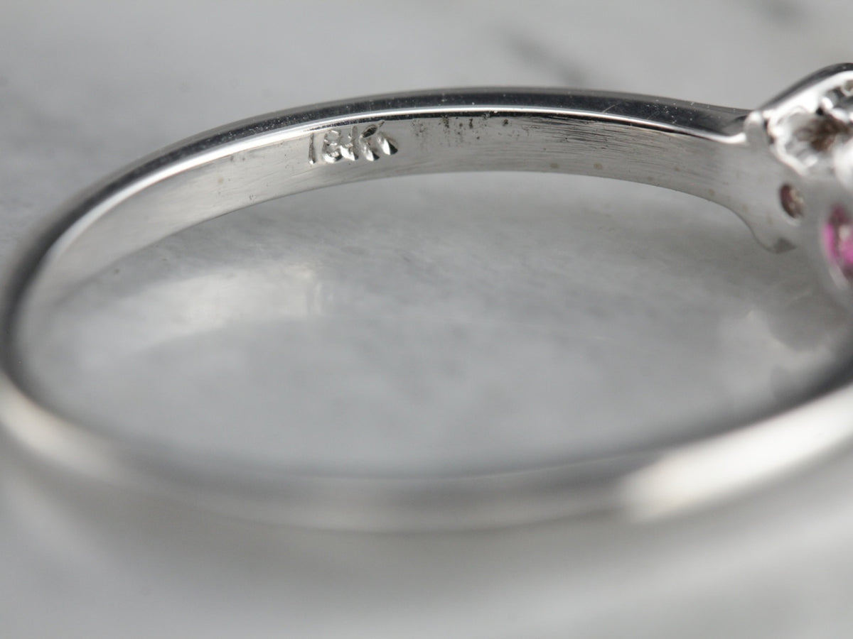 Classic Three Stone Pink Sapphire Ring