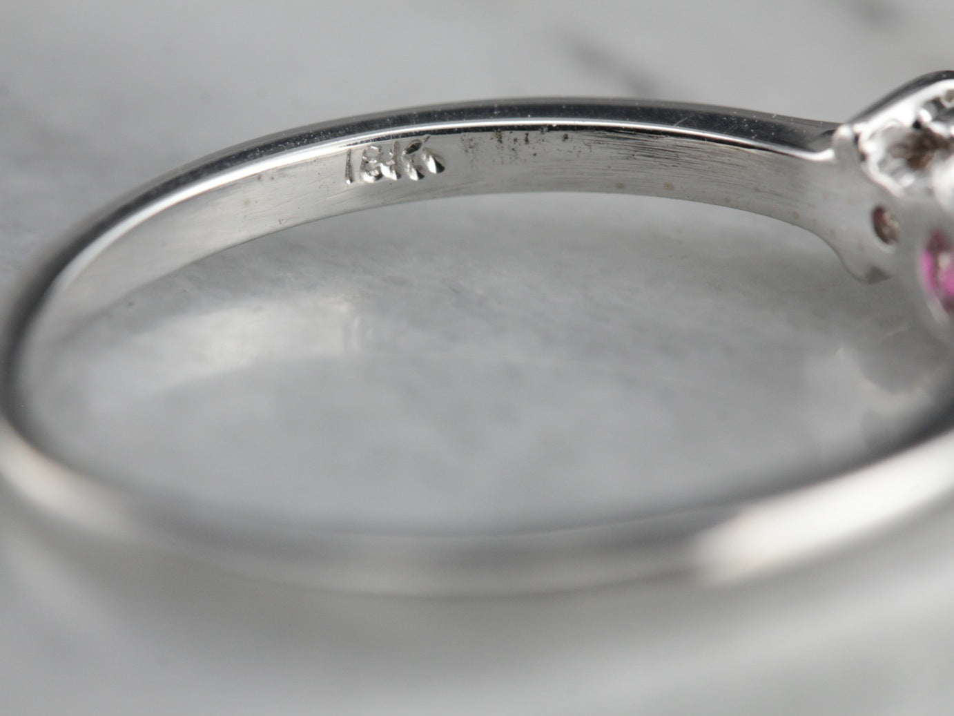 Classic Three Stone Pink Sapphire Ring