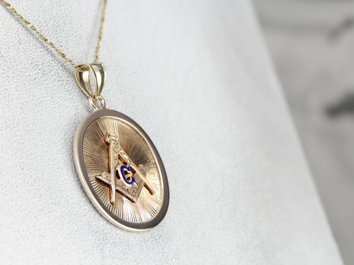 Men's Duel Sided Vintage Masonic Pendant