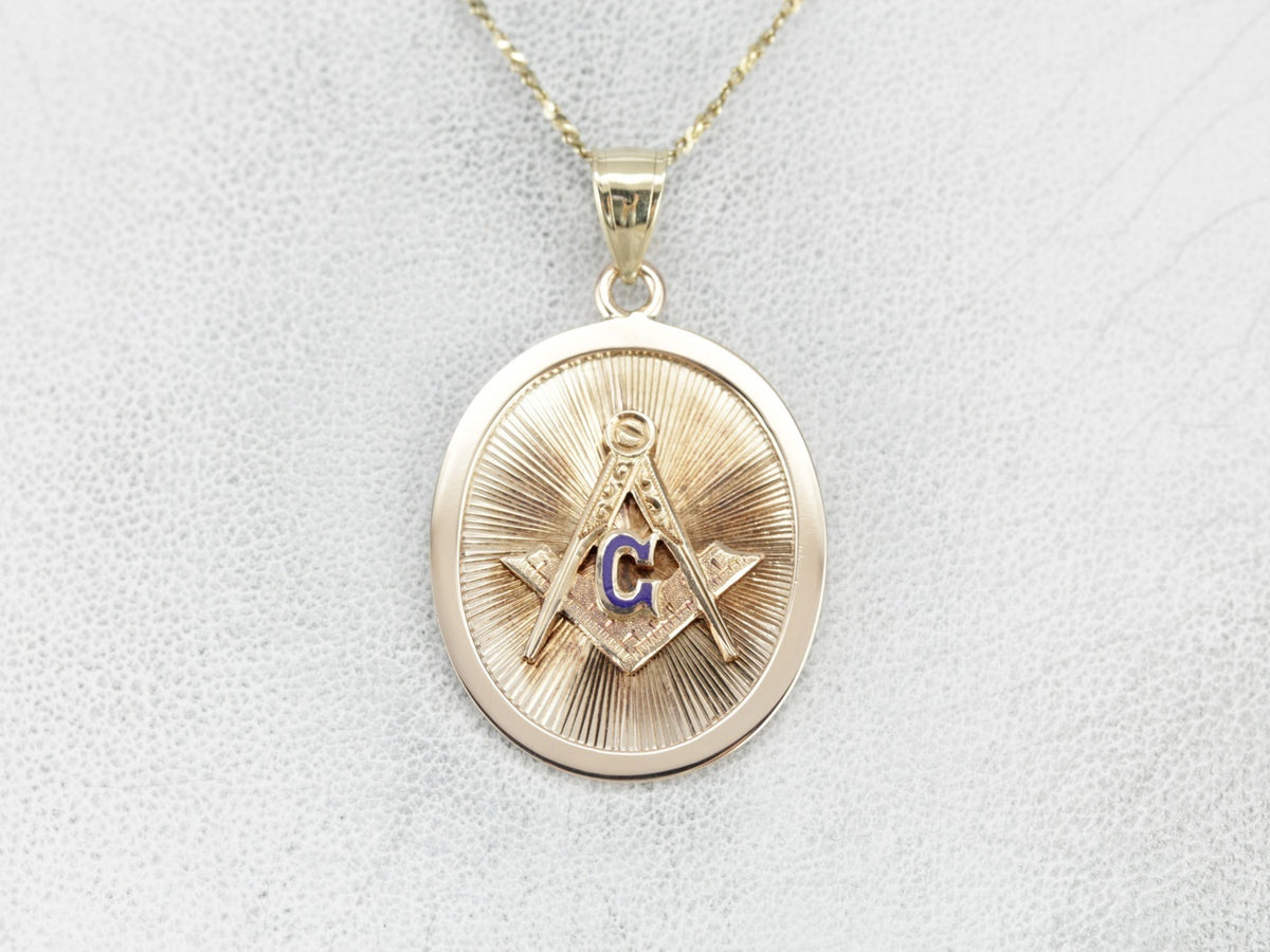Men's Duel Sided Vintage Masonic Pendant