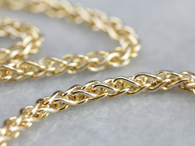 Vintage Yellow Gold Wheat Chain