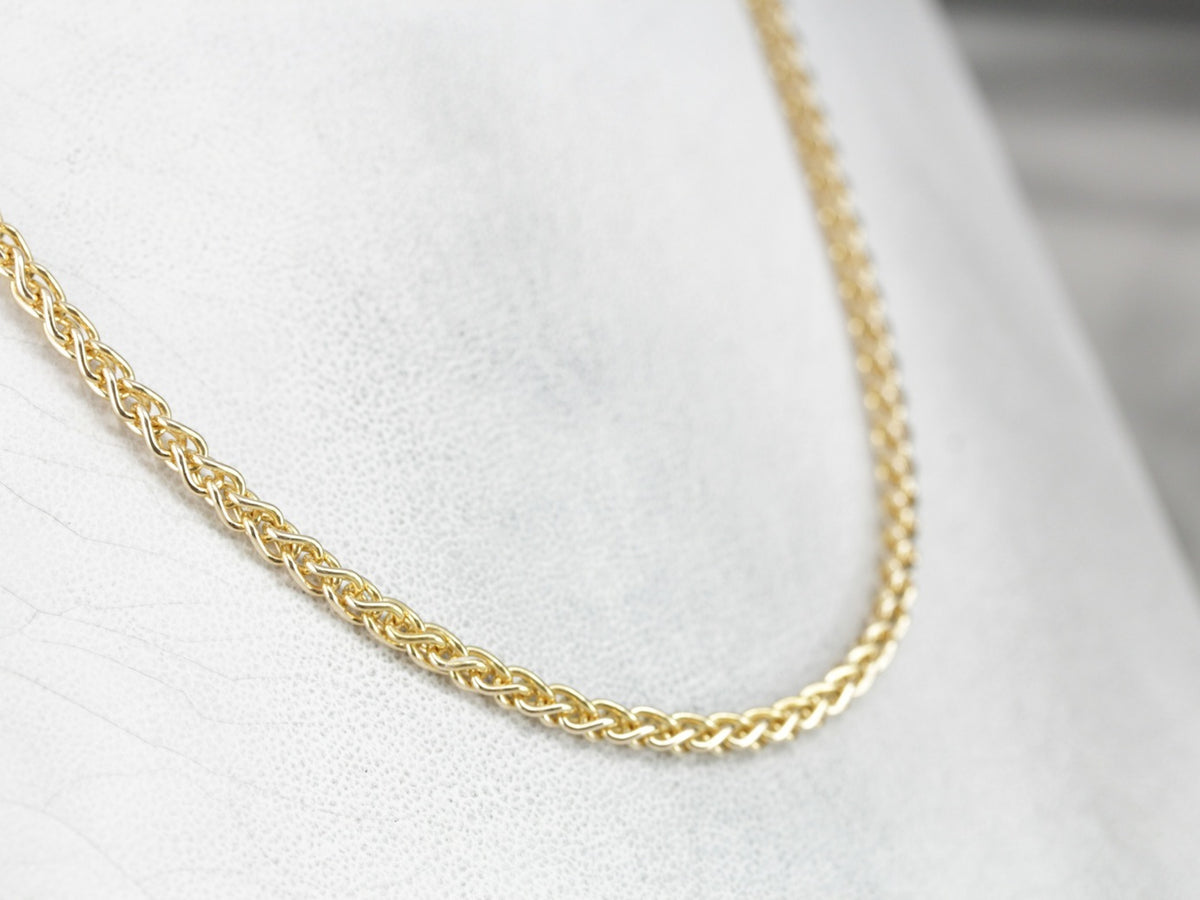 Vintage Yellow Gold Wheat Chain