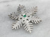 Winter Emerald Snowflake Brooch or Pendant