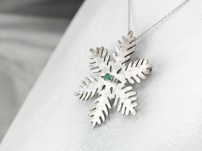 Winter Emerald Snowflake Brooch or Pendant