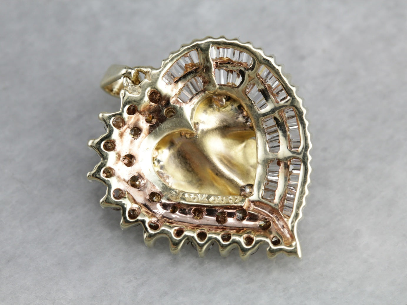 Upcycled Garnet and Diamond Leaf Pendant