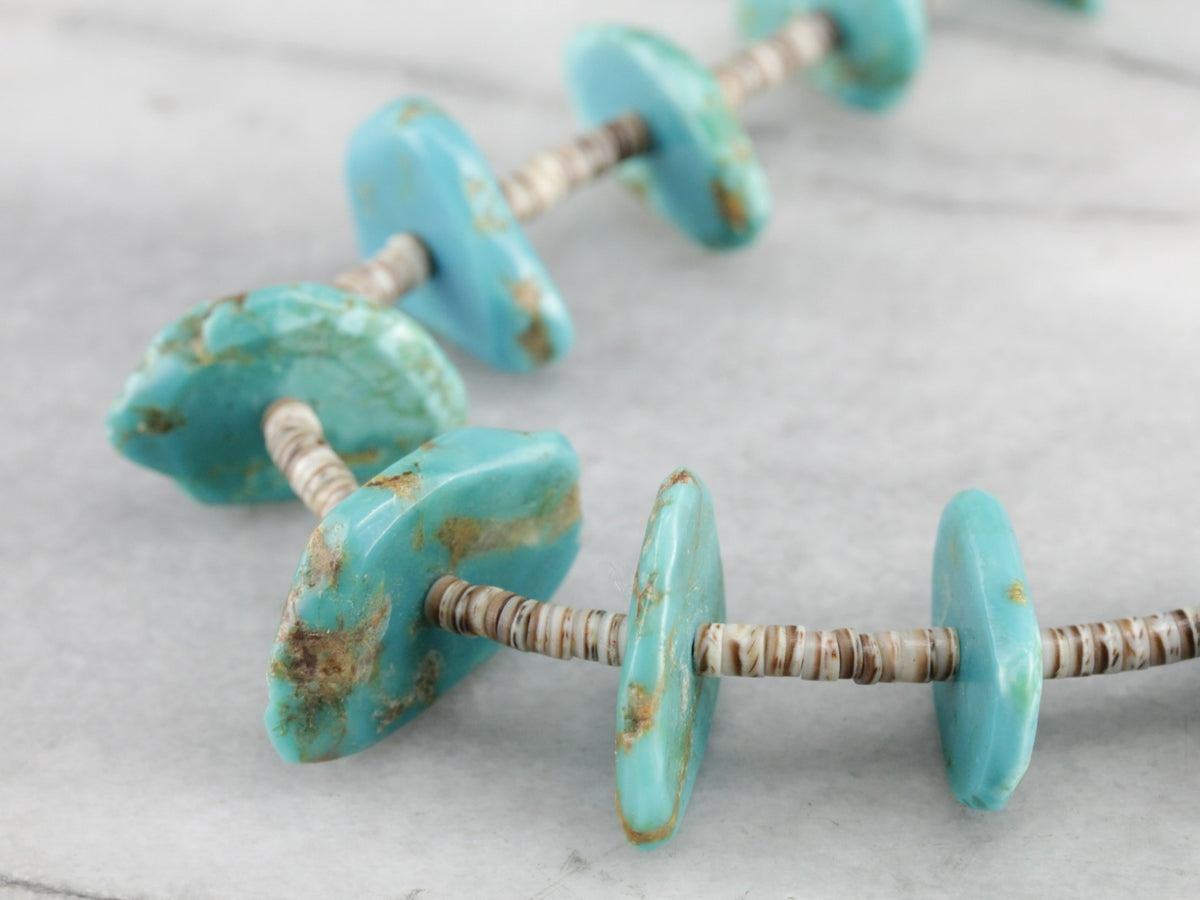 Heishi Shell Turquoise Beaded Necklace