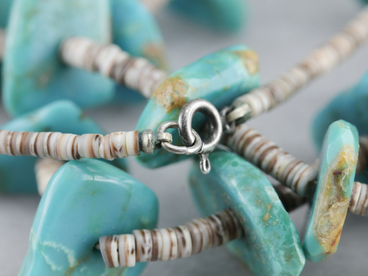 Heishi Shell Turquoise Beaded Necklace
