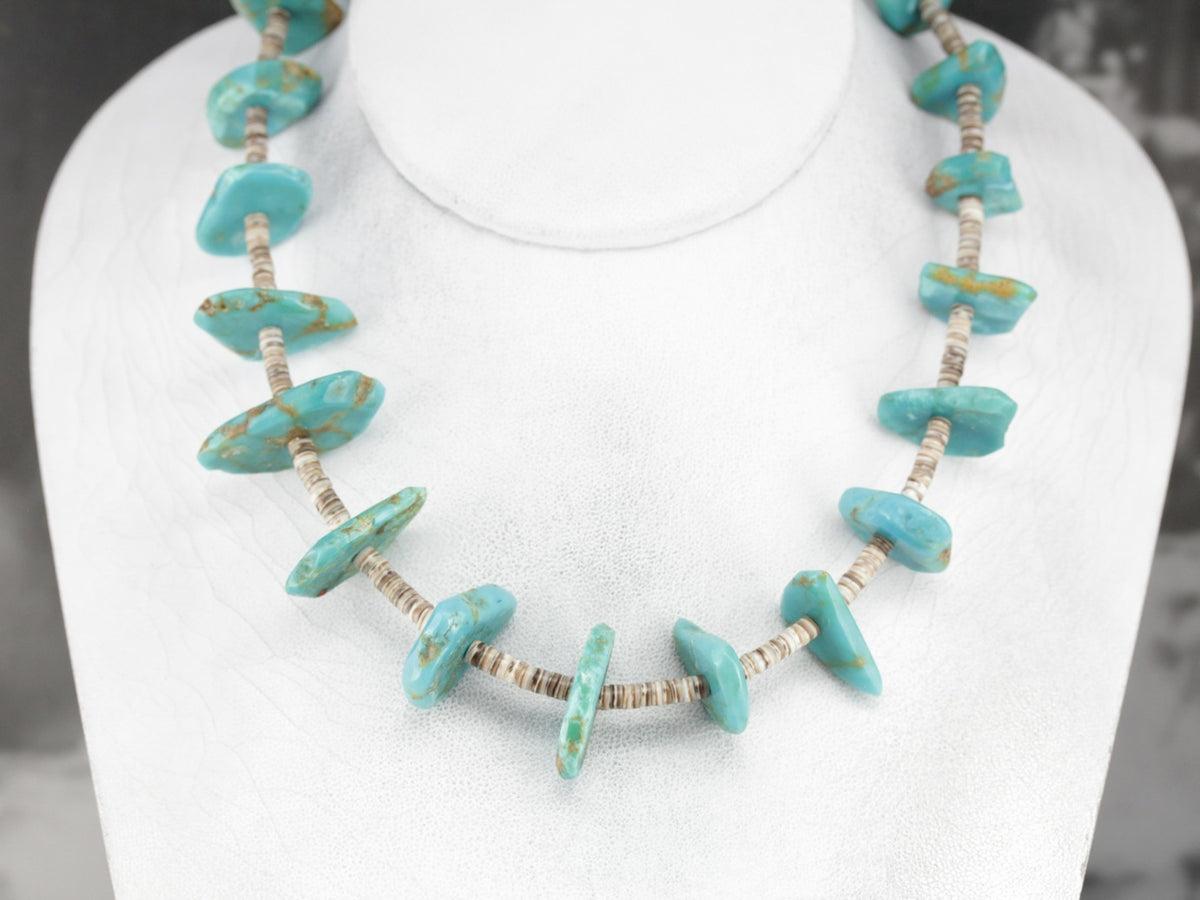 Heishi Shell Turquoise Beaded Necklace