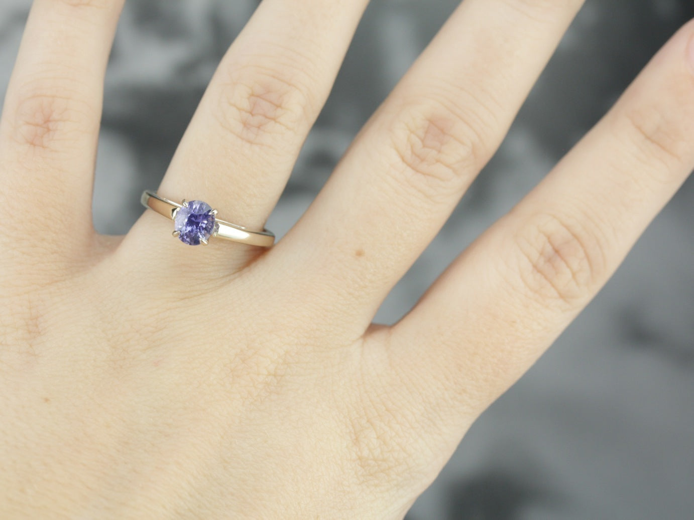 Lavender Sapphire Solitaire Ring