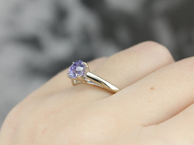 Lavender Sapphire Solitaire Ring