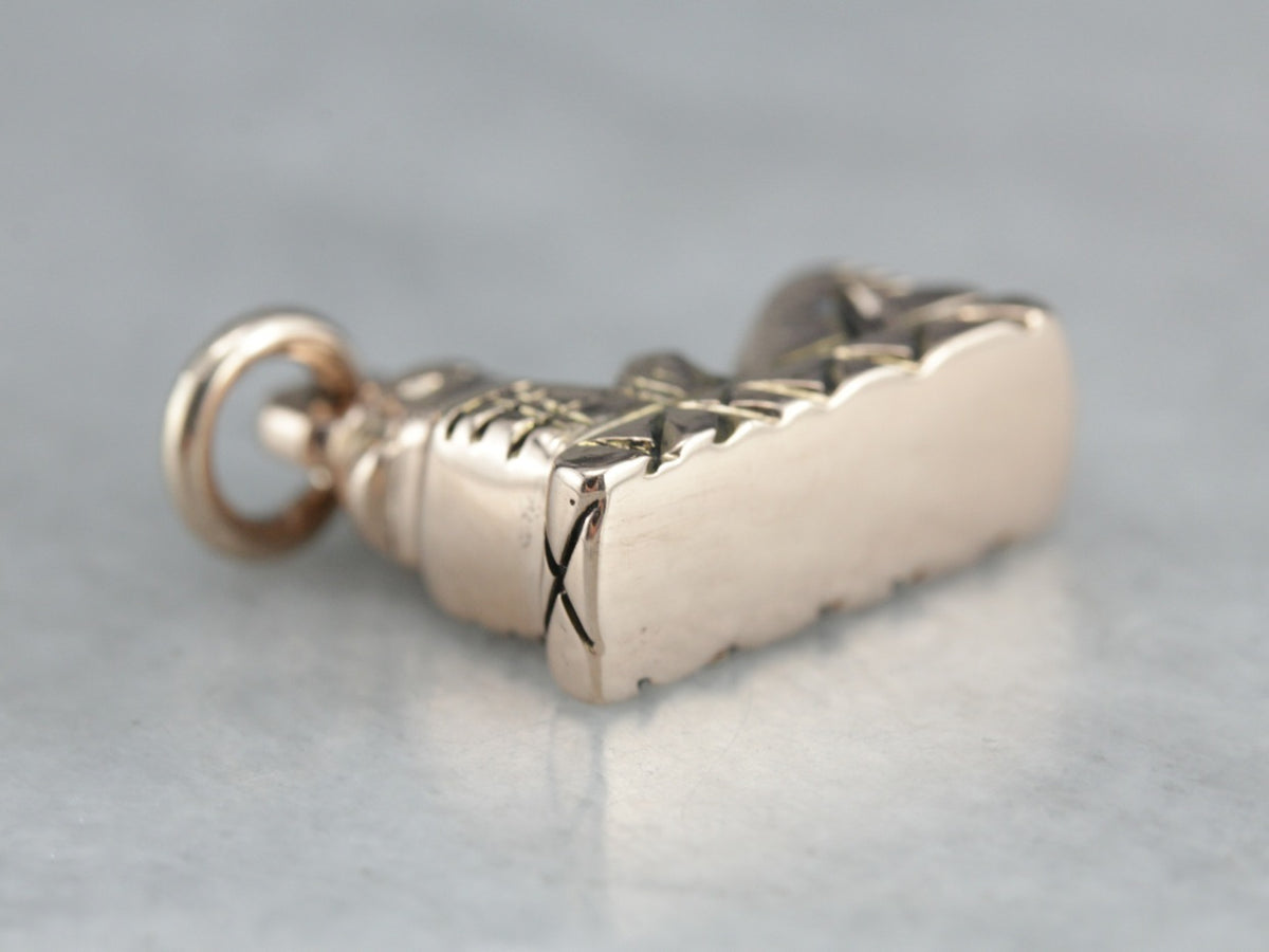 Chacmool Charm, Mayan Figural Sculptural Gold Charm or Pendant