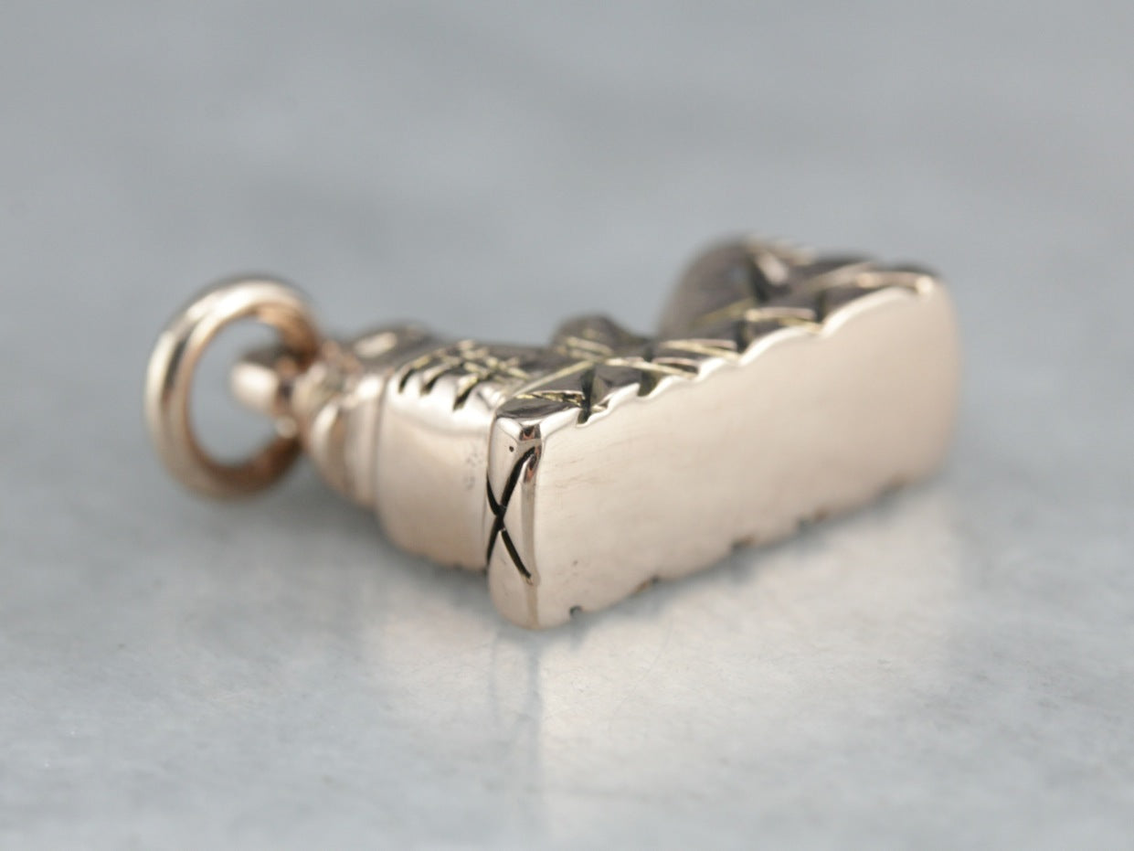 Chacmool Charm, Mayan Figural Sculptural Gold Charm or Pendant