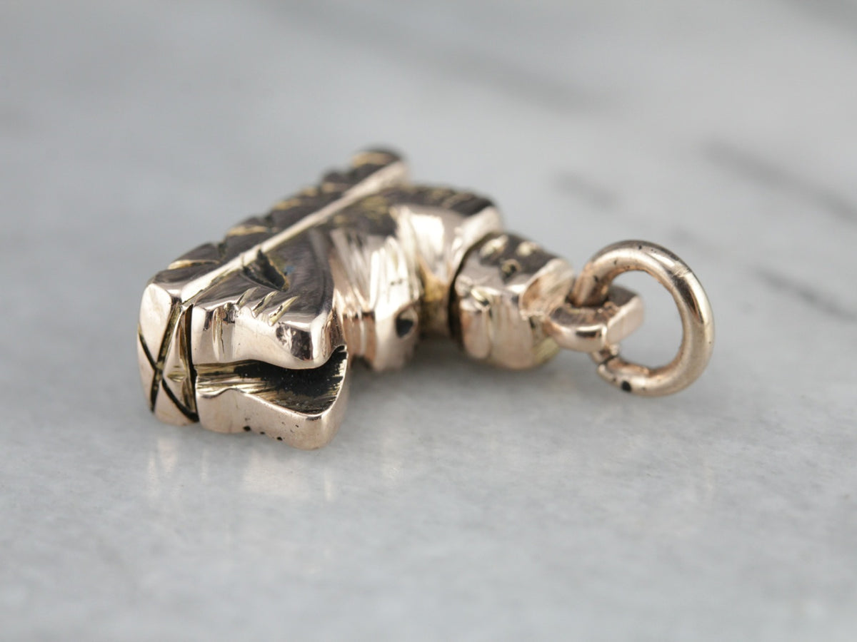 Chacmool Charm, Mayan Figural Sculptural Gold Charm or Pendant