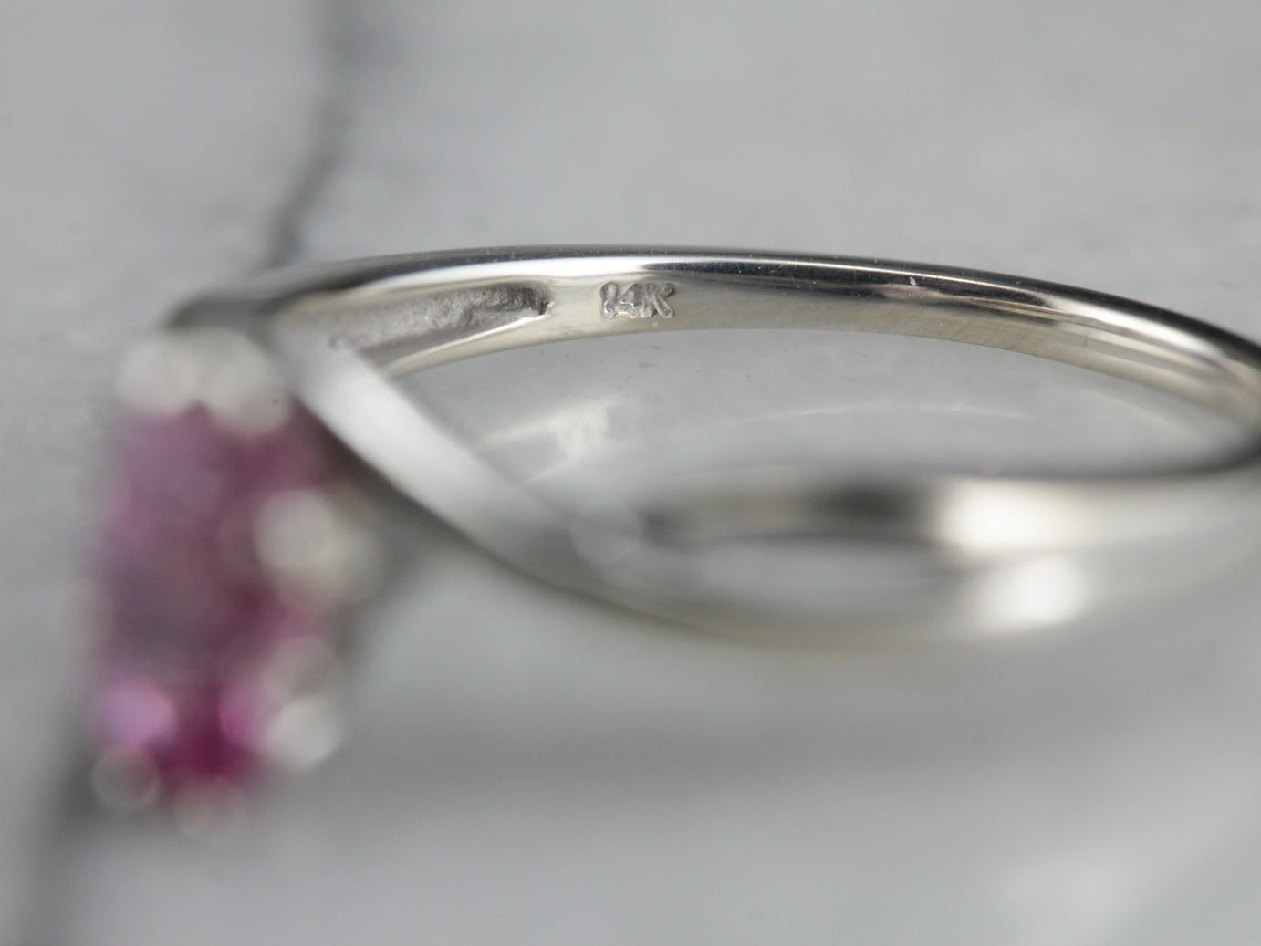 Modern Pink Sapphire Solitaire Ring