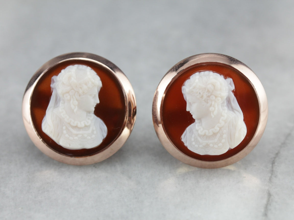 Antique Sardonyx Cameo Cufflinks