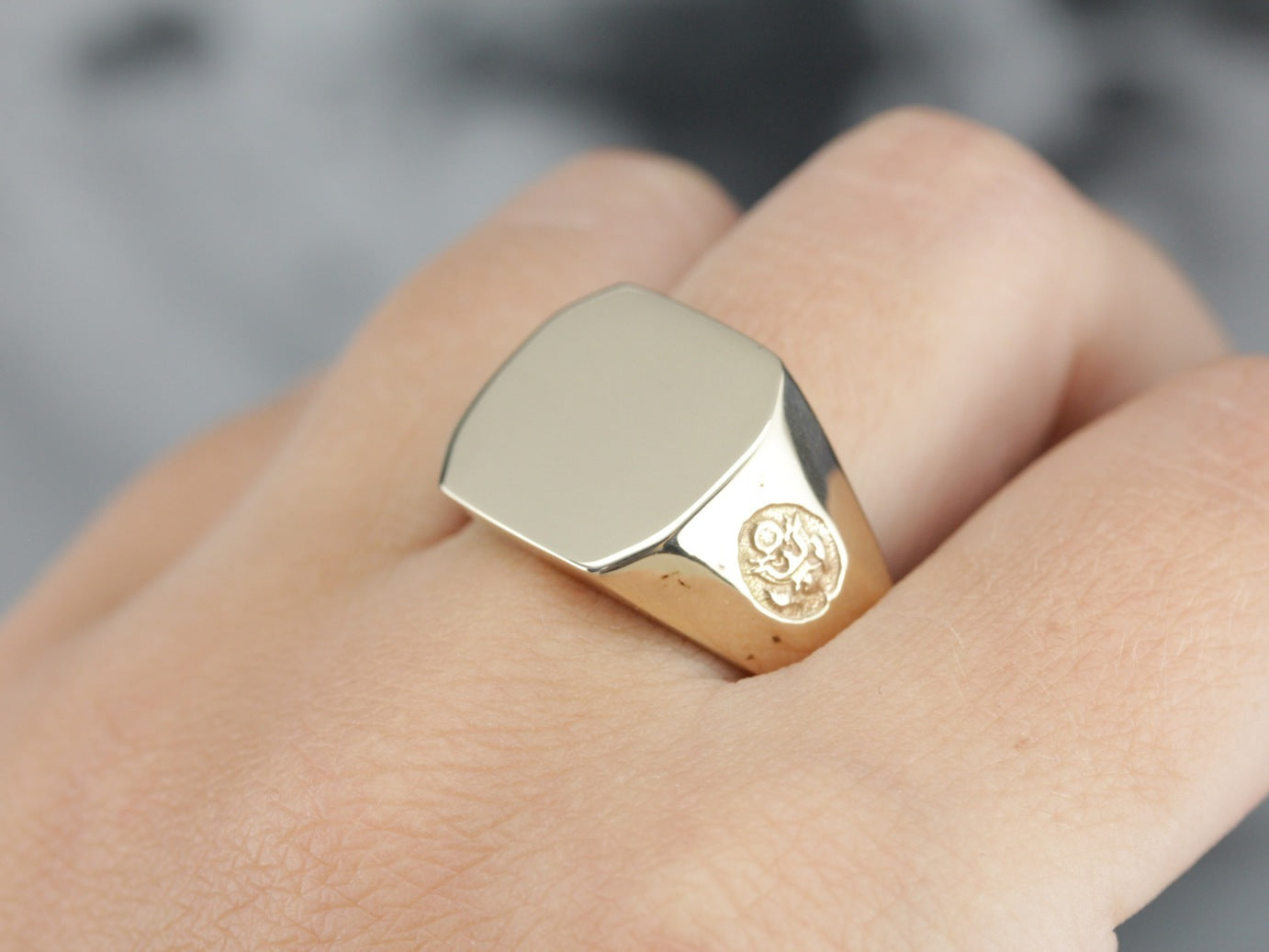 Vintage Gold Military Signet Ring