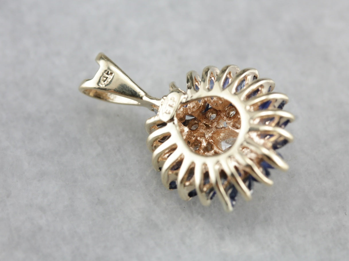 Diamond and Marquise Sapphire Pendant