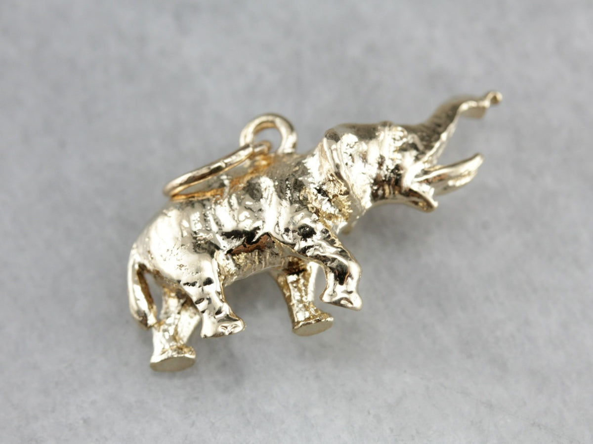 Yellow Gold Elephant Pendant