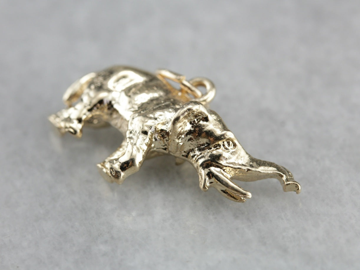 Yellow Gold Elephant Pendant