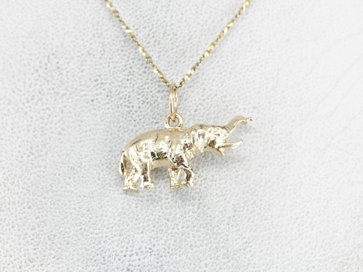 Yellow Gold Elephant Pendant