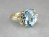 Blue Topaz Cocktail Ring with Diamond Accents