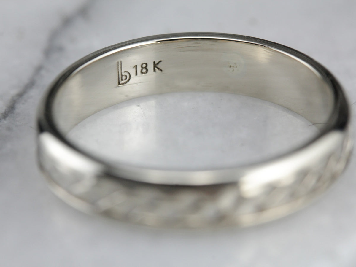 White Gold Woven Wedding Band