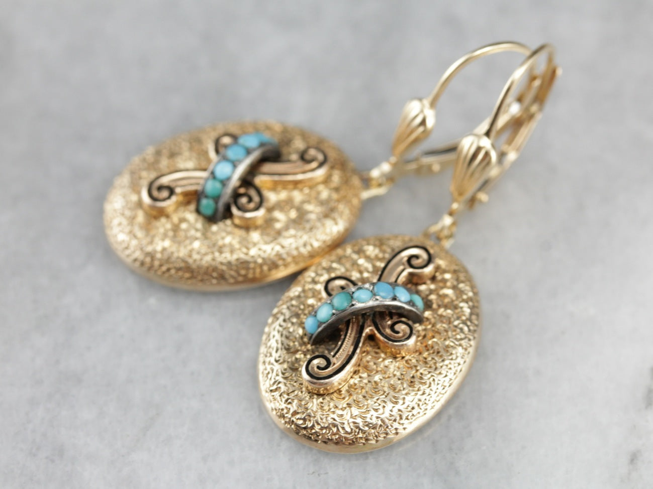 Upcycled Turquoise Drop Earrings