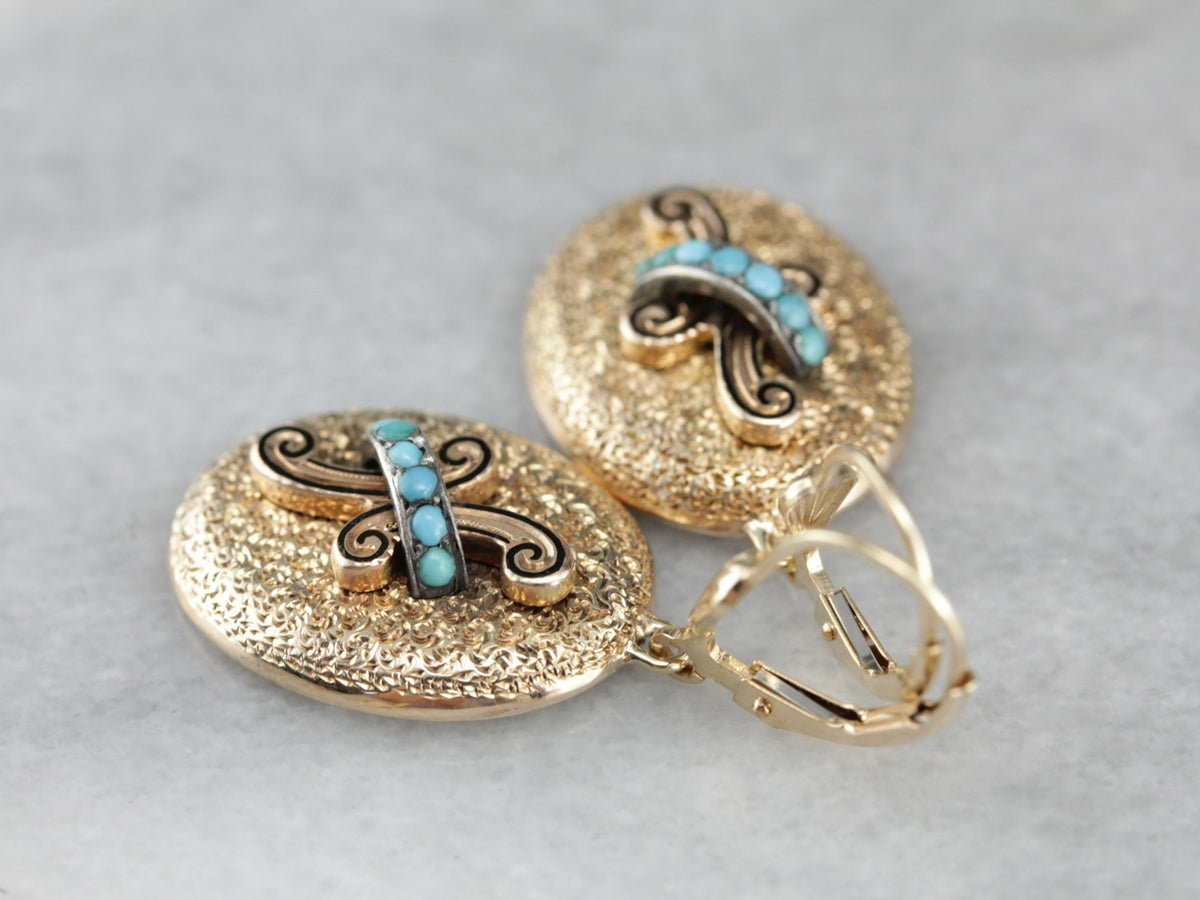 Upcycled Turquoise Drop Earrings