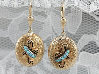 Upcycled Turquoise Drop Earrings