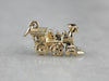Vintage Train Charm in Yellow Gold