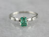 Emerald Engagement Ring in White Gold