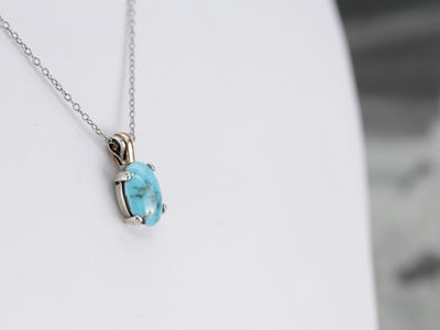 Turquoise Pendant in Silver and Gold