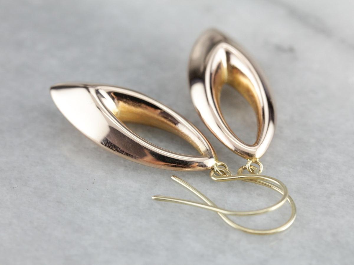 Gold Marquise Drop Earrings