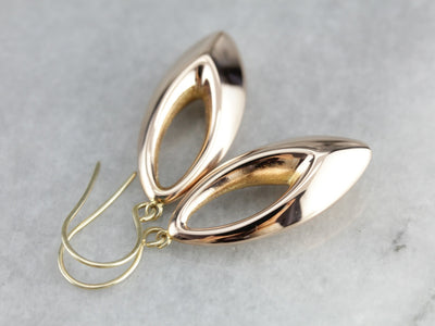 Gold Marquise Drop Earrings