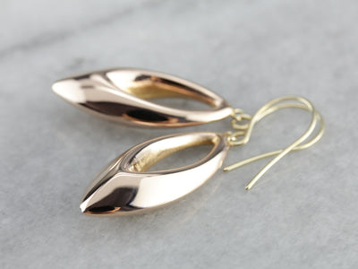 Gold Marquise Drop Earrings