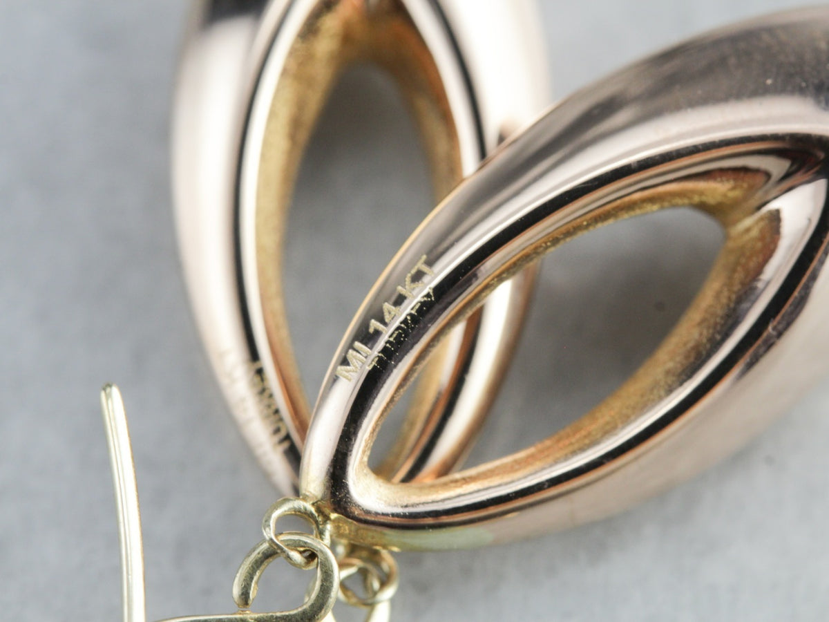 Gold Marquise Drop Earrings