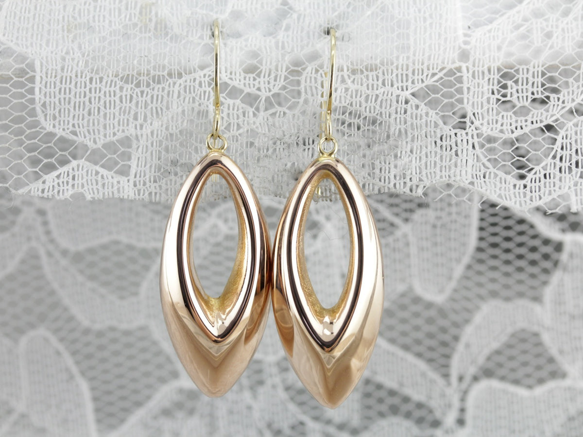 Gold Marquise Drop Earrings
