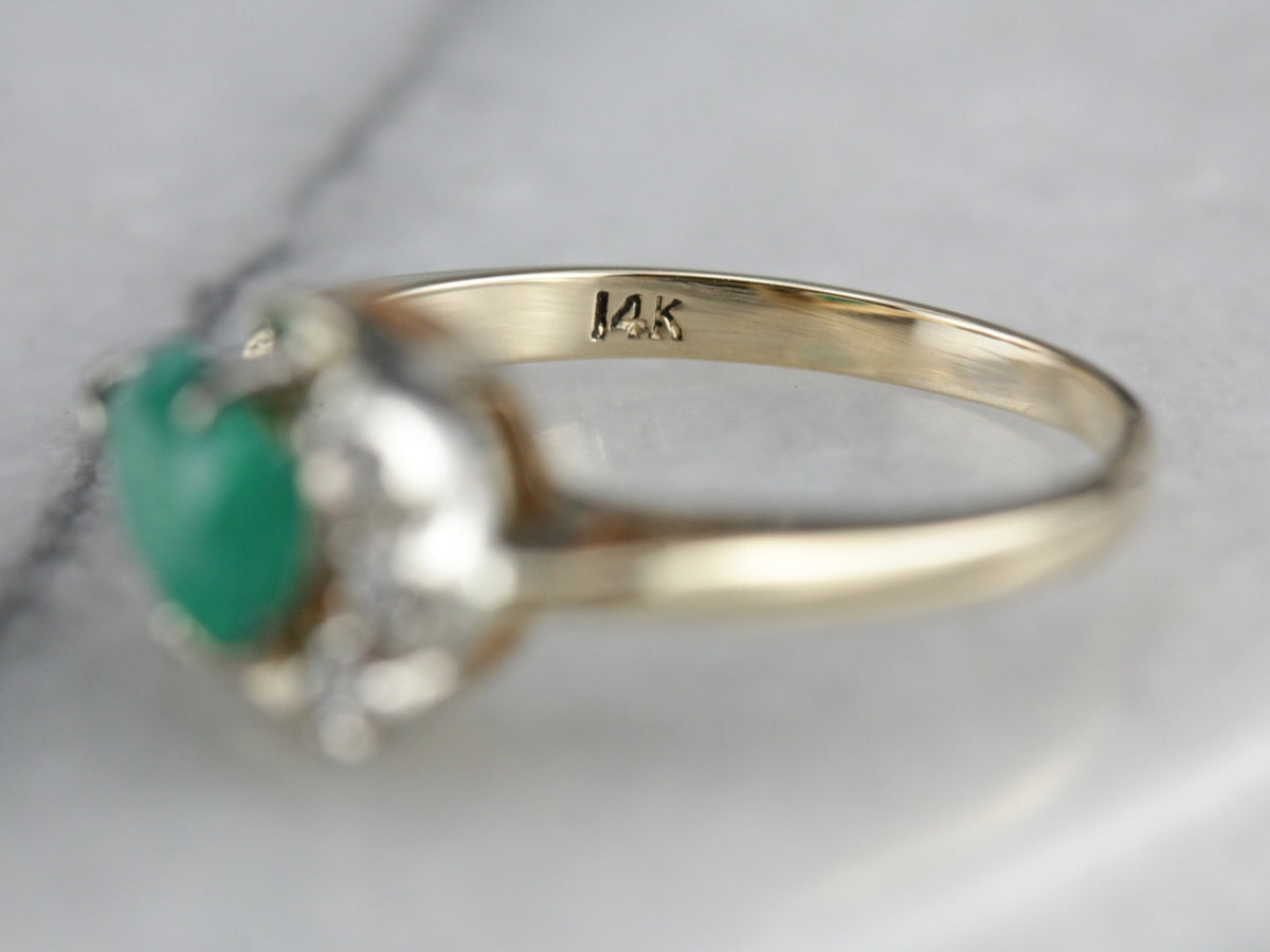Green Onyx and Diamond Cocktail Ring
