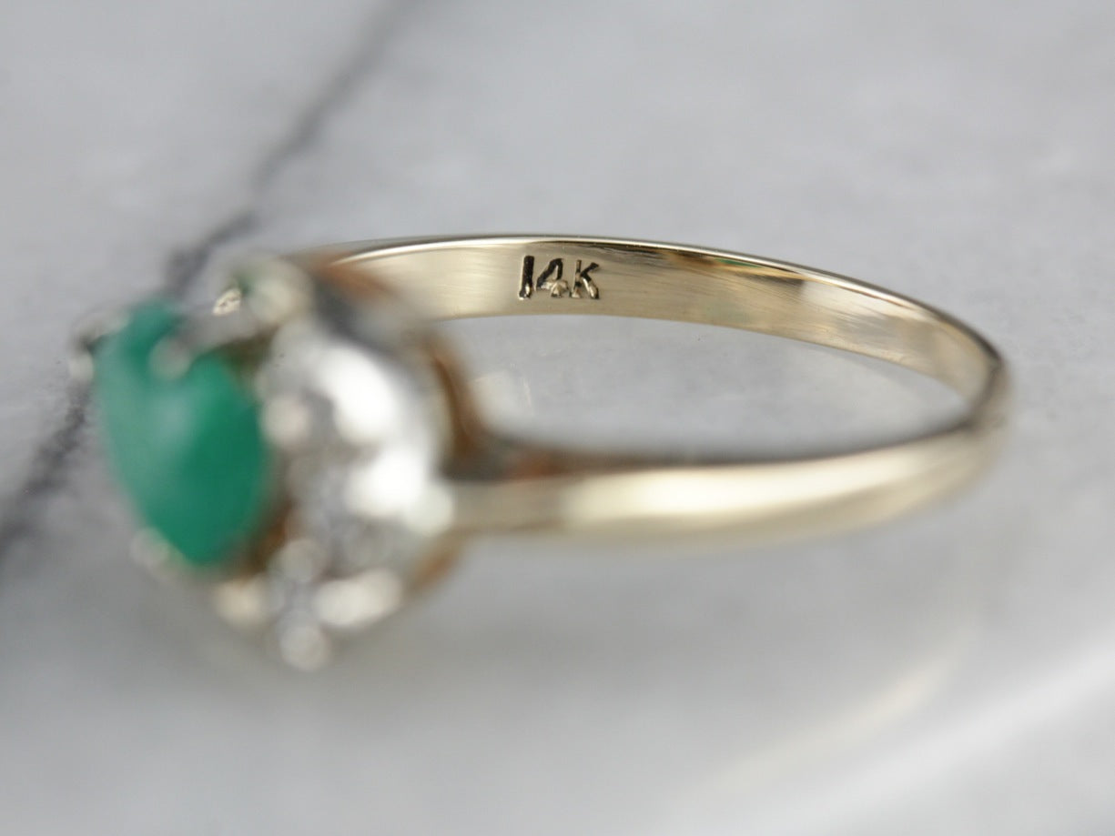 Green Onyx and Diamond Cocktail Ring
