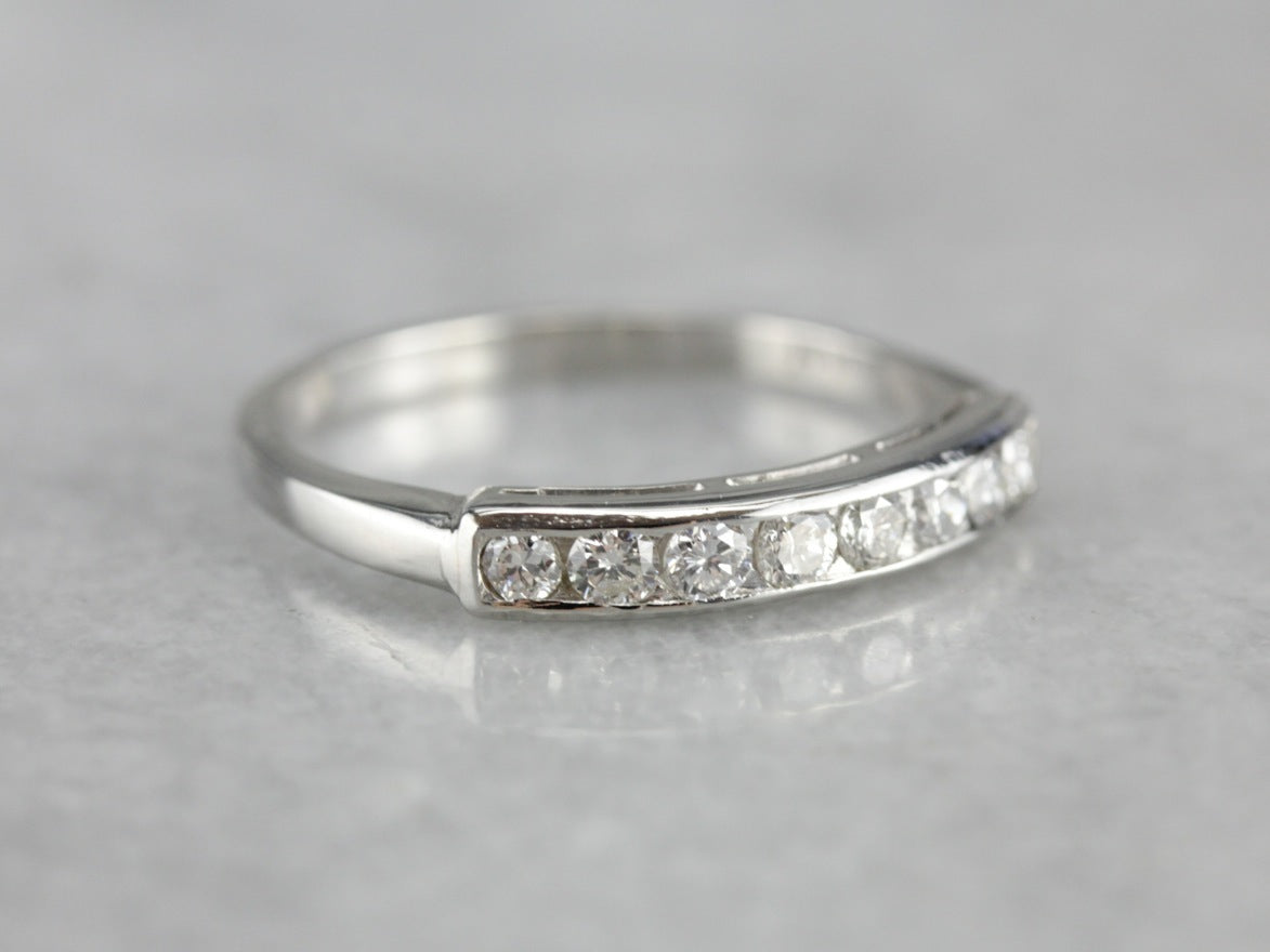 Channel Set Diamond Platinum Wedding Band