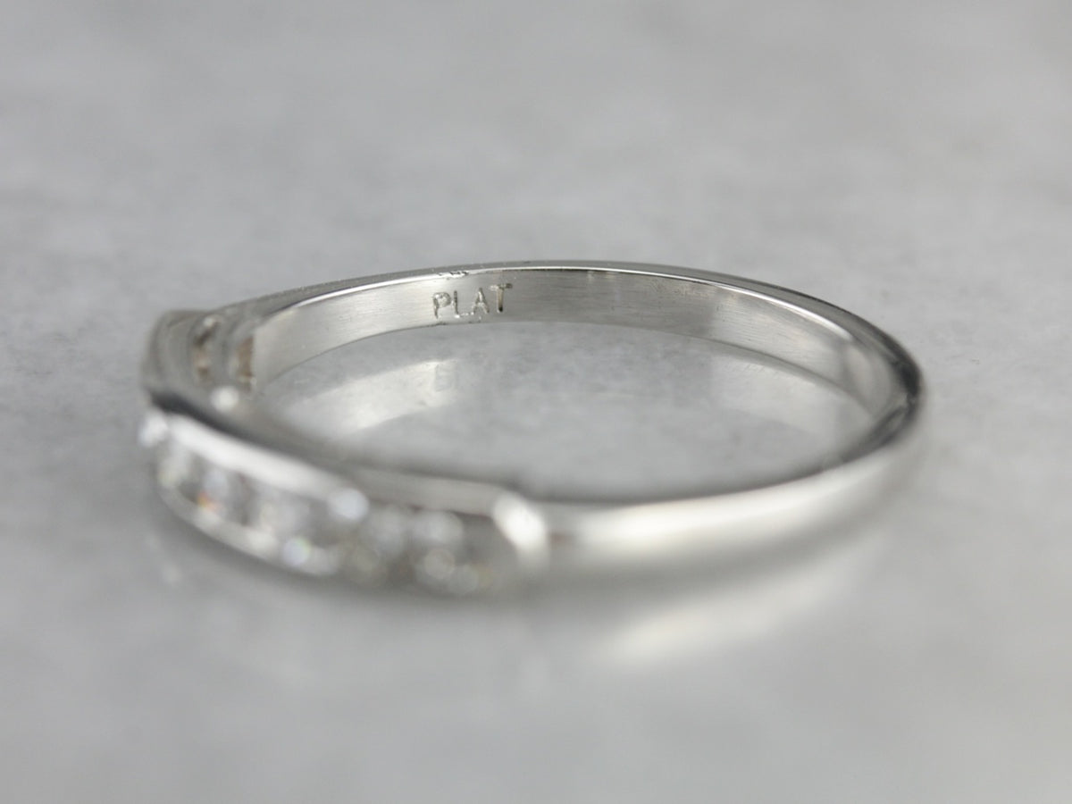 Channel Set Diamond Platinum Wedding Band