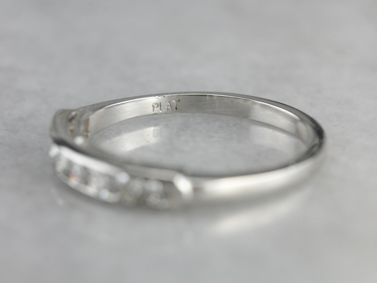 Channel Set Diamond Platinum Wedding Band