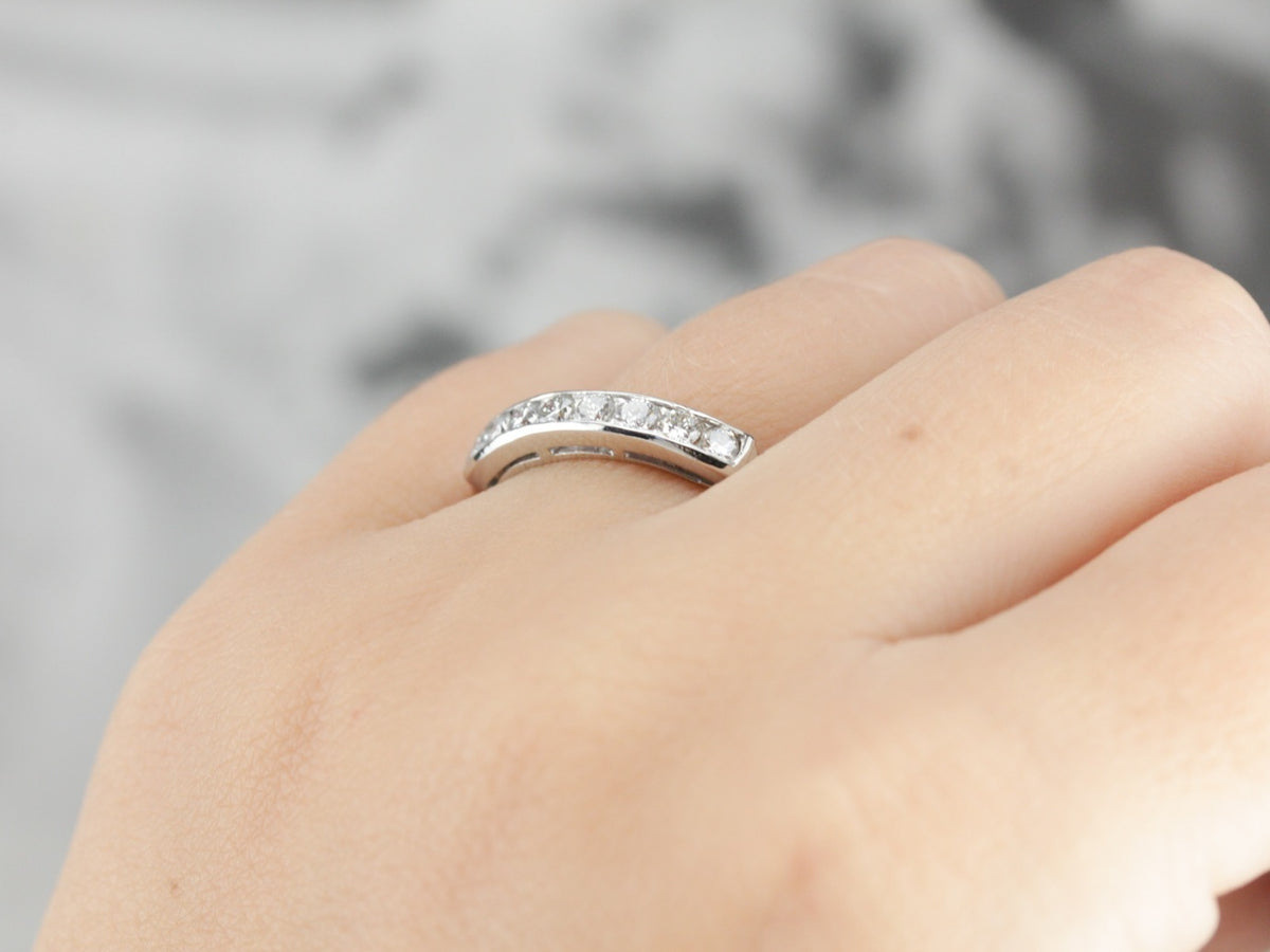 Channel Set Diamond Platinum Wedding Band