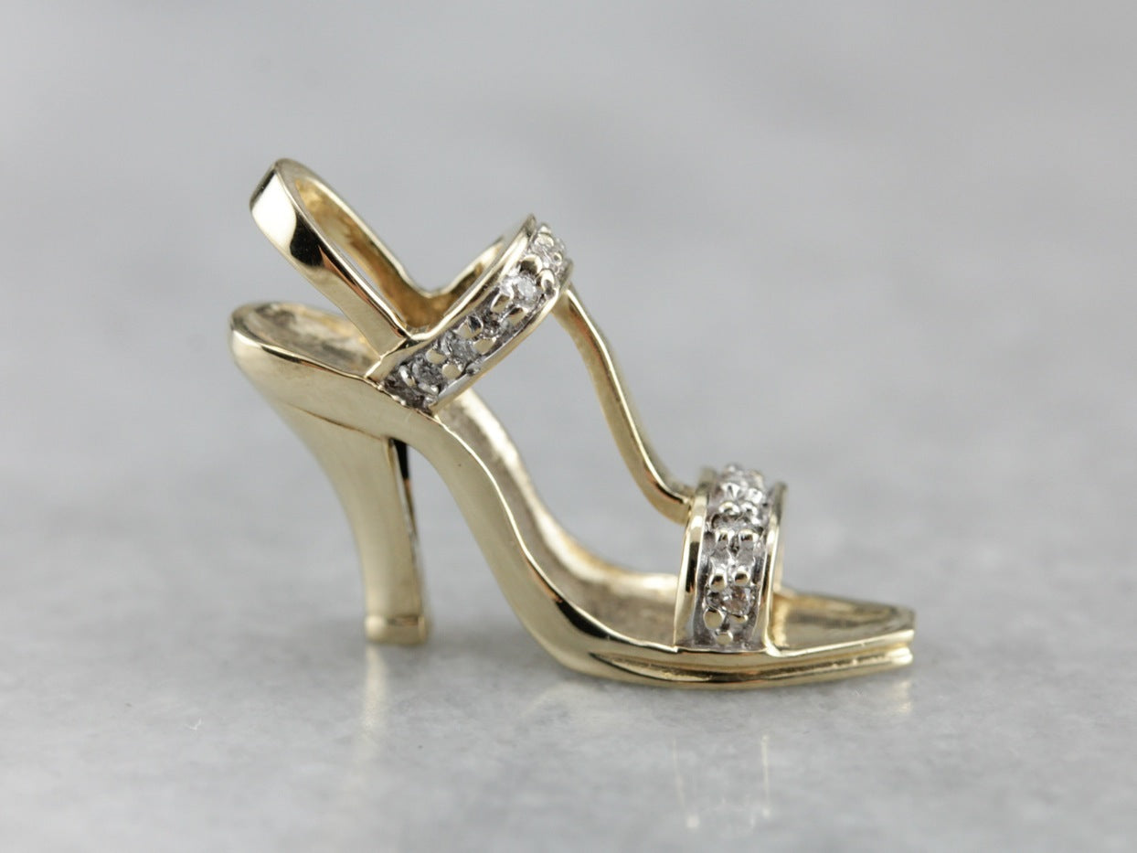 Diamond Stiletto Gold Charm