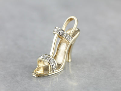 Diamond Stiletto Gold Charm