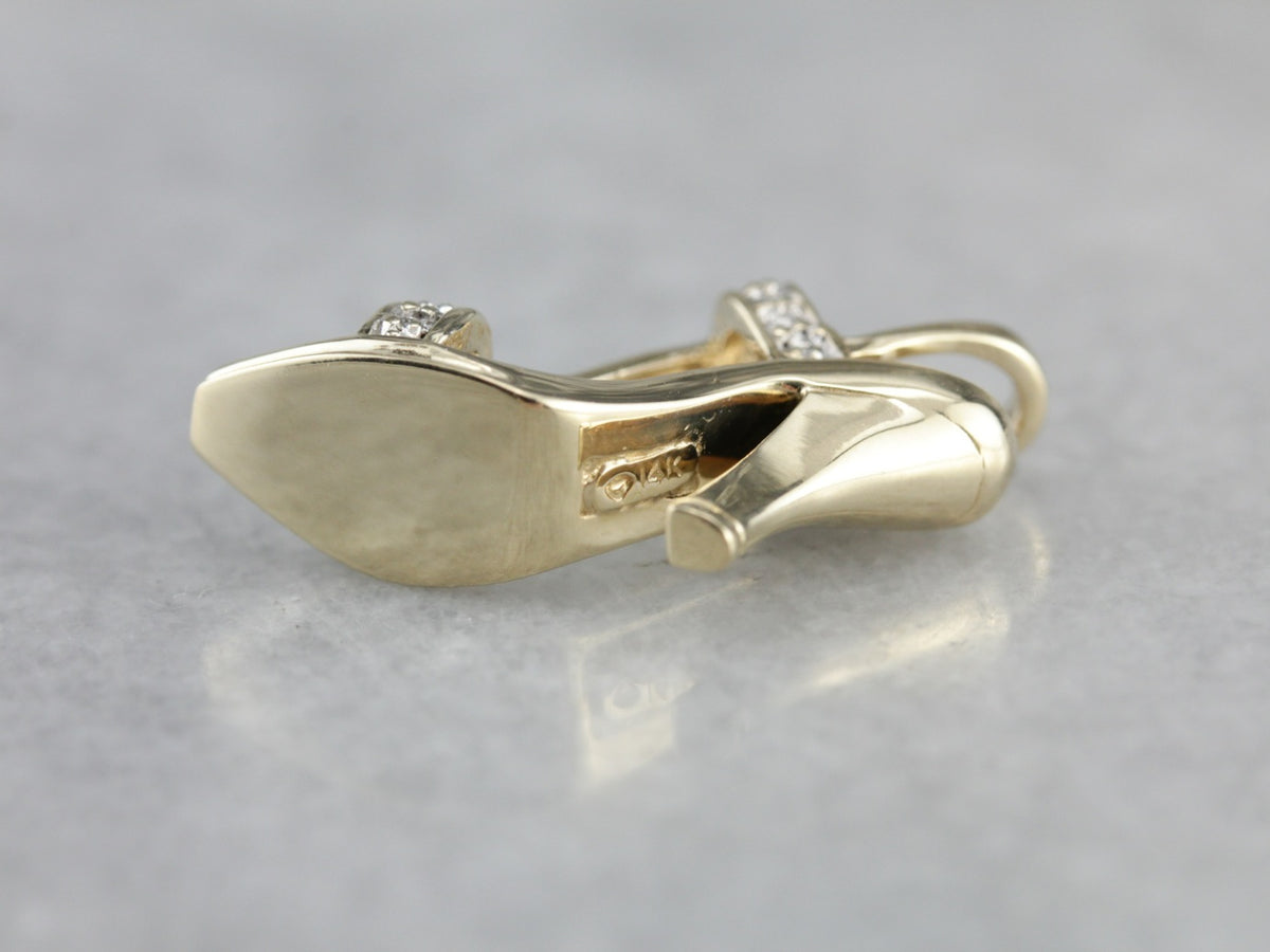 Diamond Stiletto Gold Charm