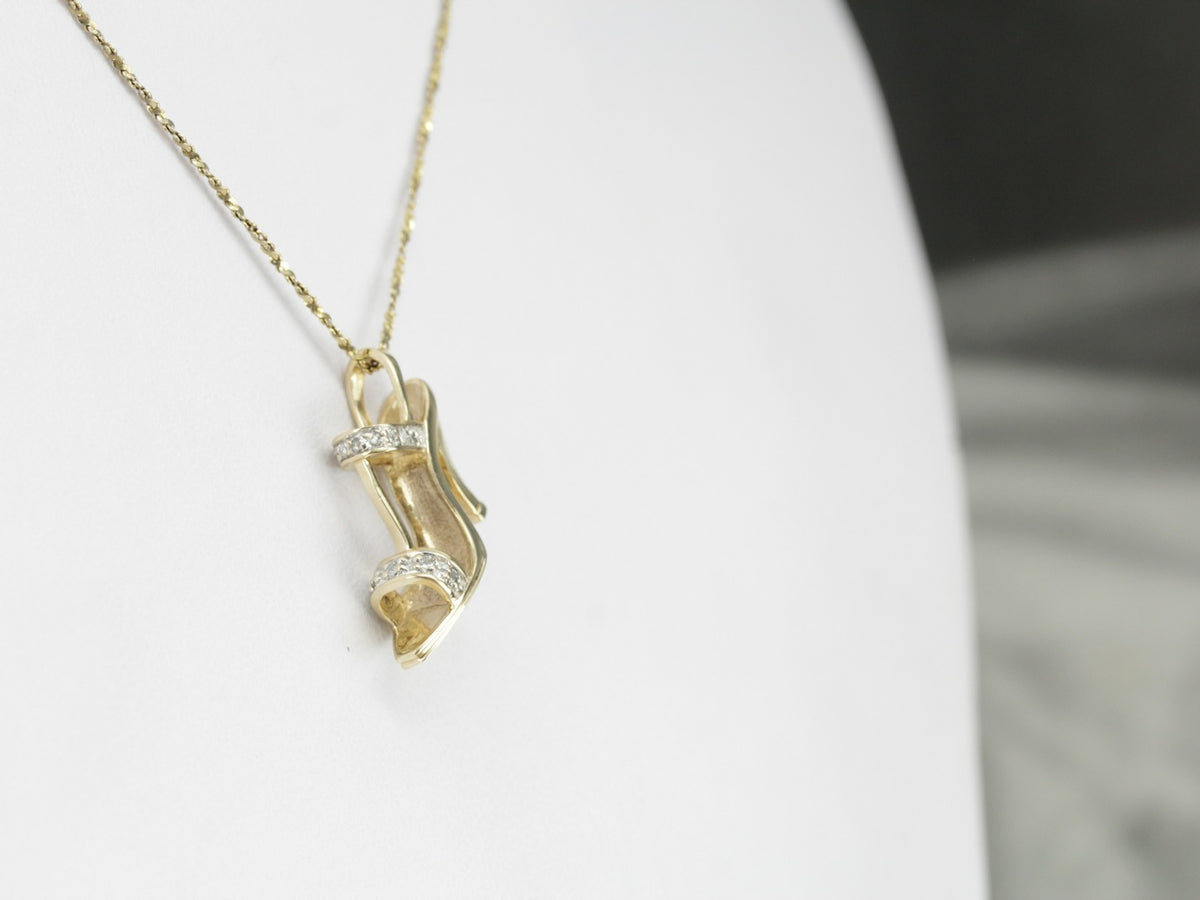 Diamond Stiletto Gold Charm